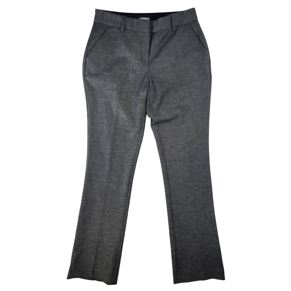 Express Columnist Barely Boot Mid Rise Stretch Pants Grey 6R 9209489
